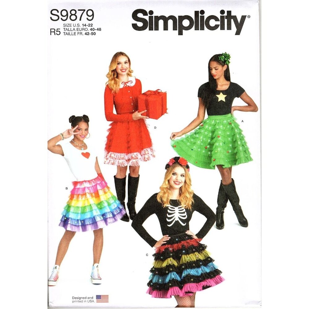 Simplicity S9879 Misses 14 to 22 Holiday Festive Skirt Uncut Sewing Pattern
